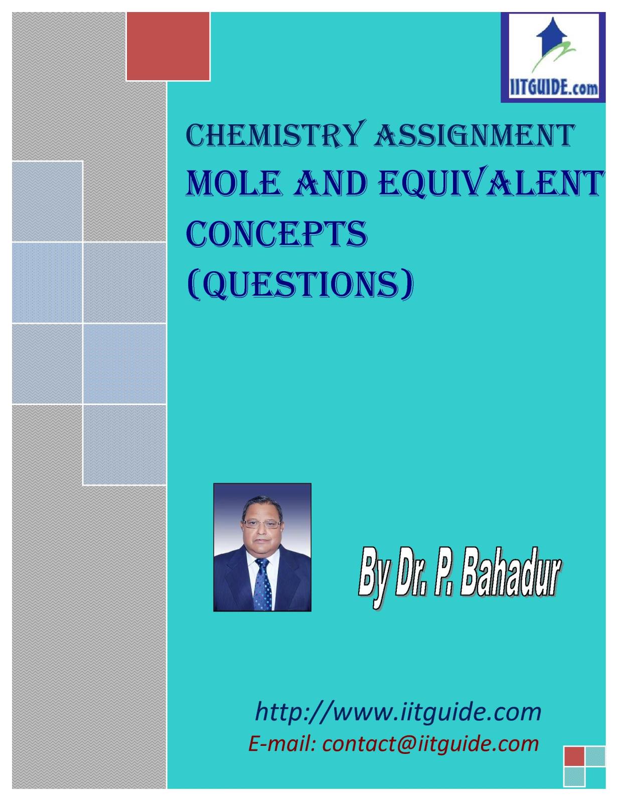 IIT JEE Main Advanced Chemistry Problems - Mole and Equivalent Concept