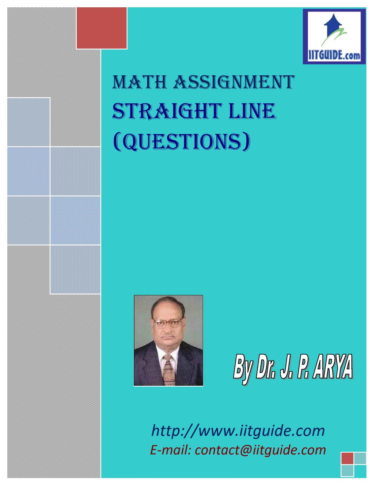 IIT JEE Main Advanced Math Problems - Straight Line